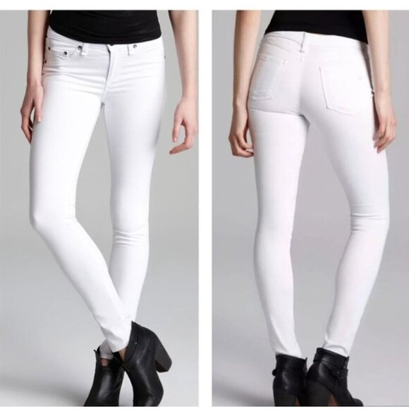 Rag & Bone Bright Green Custom Dye Skinny Jeans Size 30 Bright White Skinny NEW - Picture 4 of 13